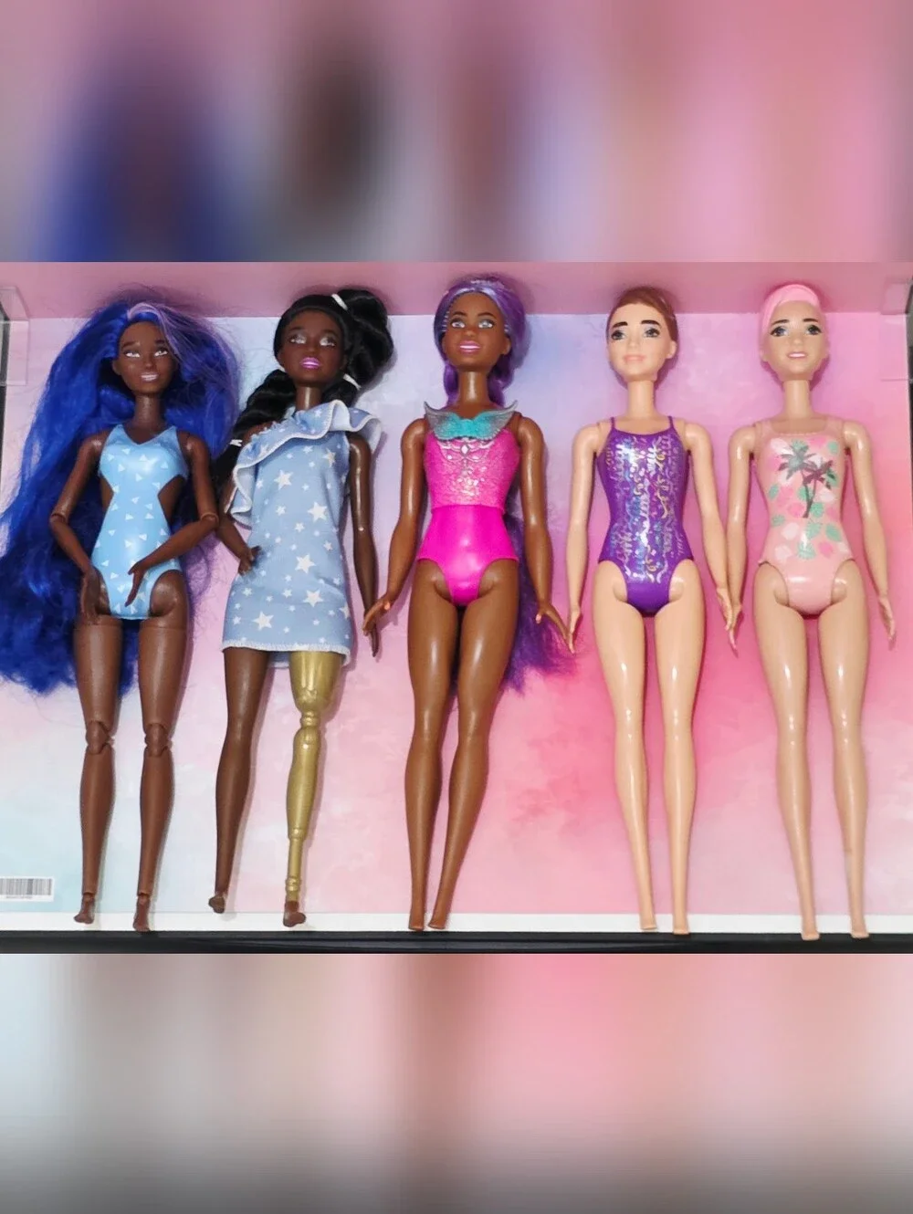 Lot/Bundle of 5 Barbie Dolls - Prosthetic, Reveal, Fairy 2015, 2020, 2021, 2023